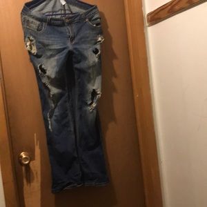 Washed out ripped jeans